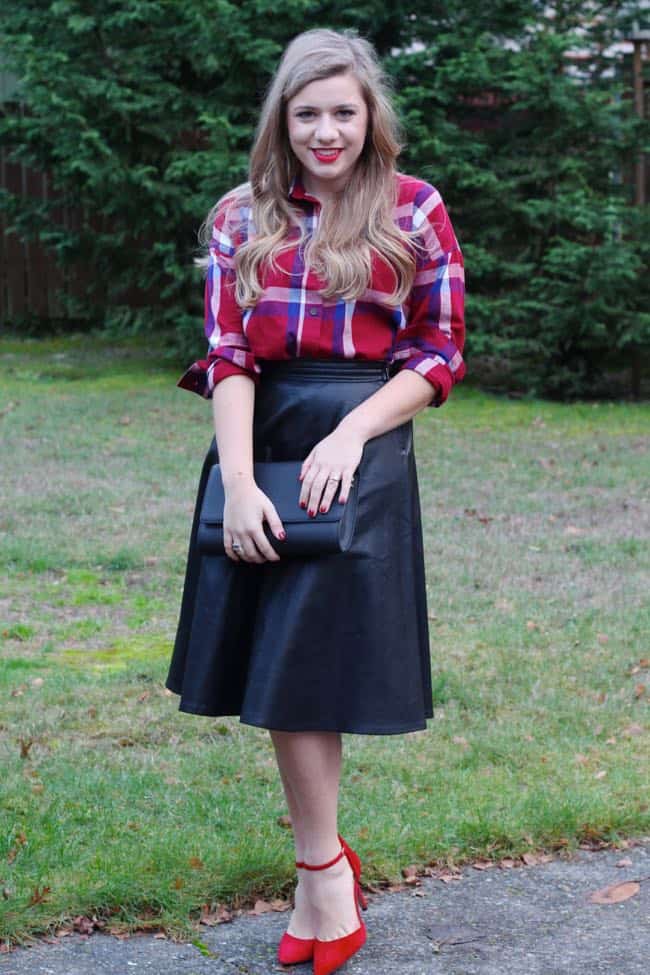 Make your boyfriend flannel a bit more girly - winter style - valentine's day style