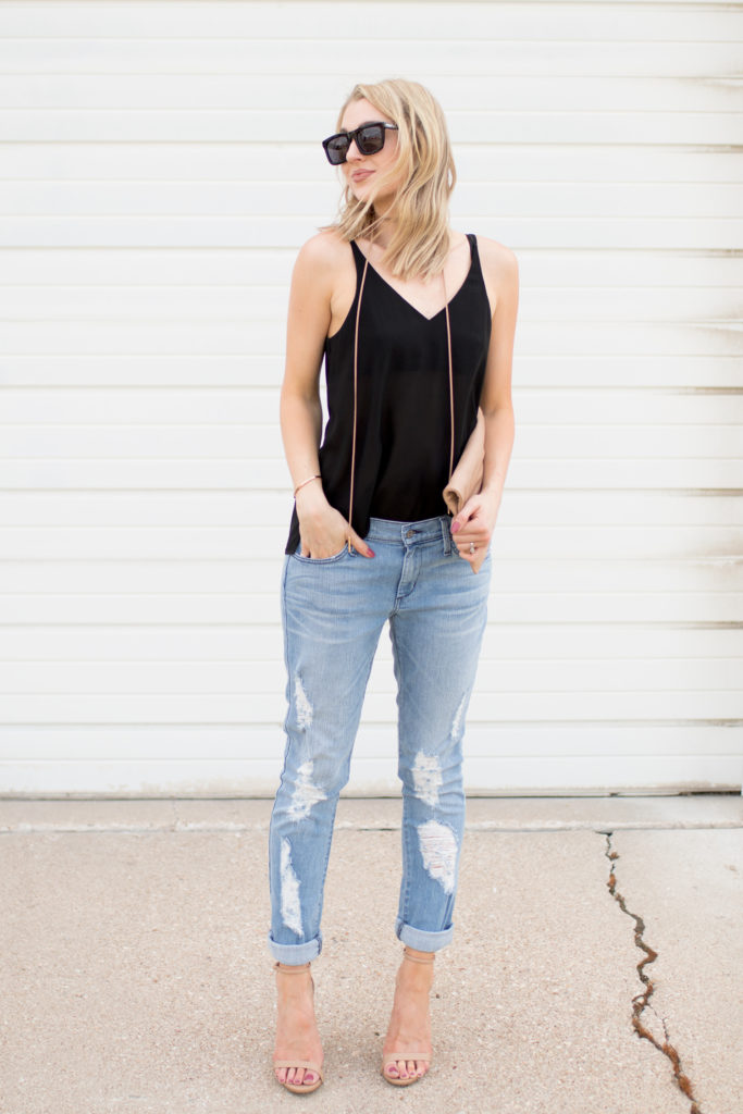 distressed denim + loose tank = summer uniform